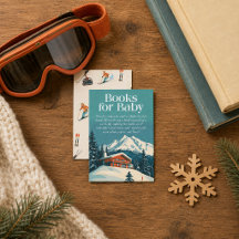 Cartes de demande de livres Après Bébé Retro Ski p