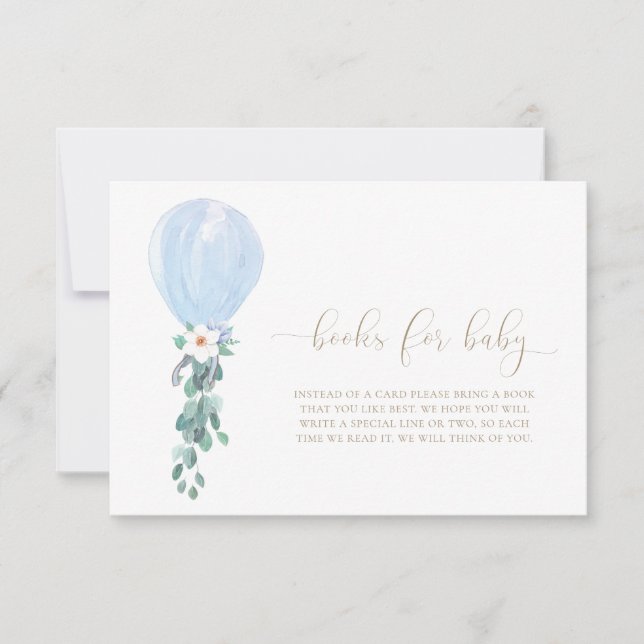 Cartes de demande de livres avec ballons bleus pou (Devant)