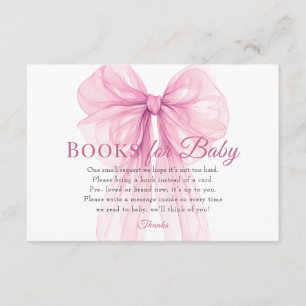 Cartes de demande de livres pour bébé avec un nœud