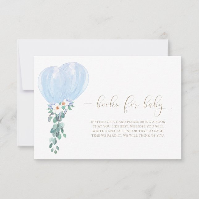 Cartes de demande de livres pour bébé Blue Balloon (Devant)