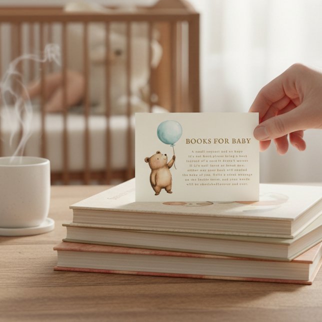 Cartes de demande de livres pour bébé Ourson aquar (Créateur téléchargé)