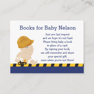 Cartes de demande du livre Customisé pour bébé Con