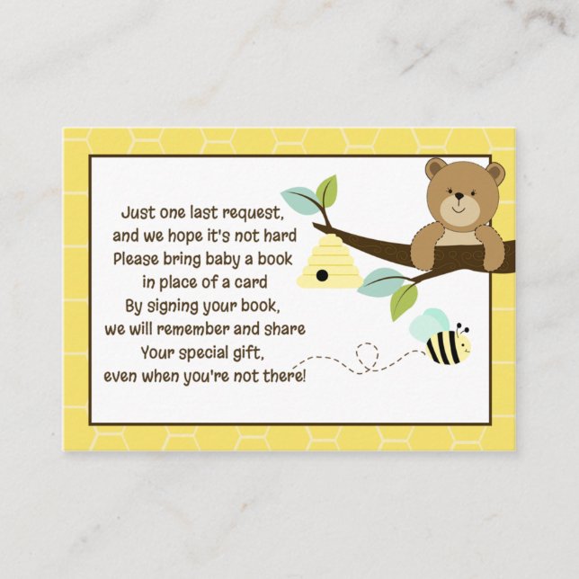 Cartes de demande du livre d'ours et d'abeilles de (Devant)