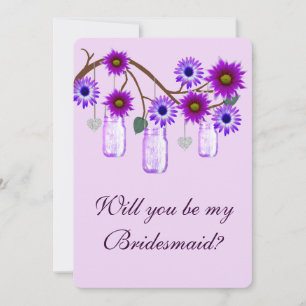 Cartes de Demoiselles d'Honneur Fleurs Violettes P