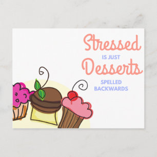 Cartes de desserts illustrés en blanc avec citatio