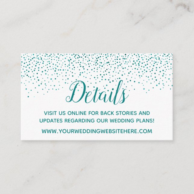 Cartes de détails de mariage à pois confettis sarc (Devant)