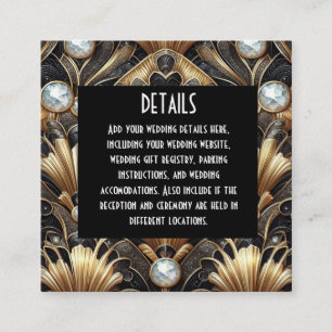 Cartes de détails de mariage Art Déco