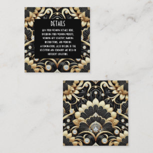 Cartes de détails de mariage Art déco à insérer