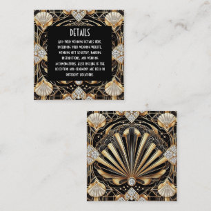 Cartes de détails de mariage Art déco à insérer