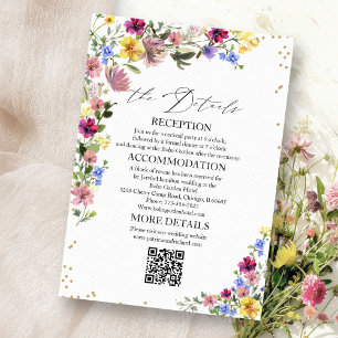 Cartes de détails de mariage bohème aux fleurs sau