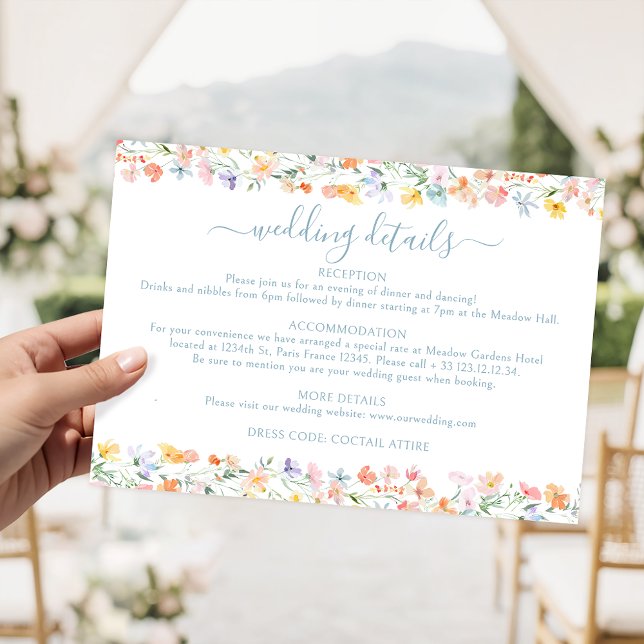 Cartes de détails de mariage Fleurs sauvages de Pr (Créateur téléchargé)