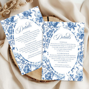 Cartes de détails floraux de mariage aux roses Nav