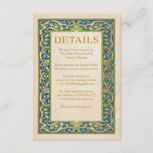 Cartes de détails mariage Jardin éclairé