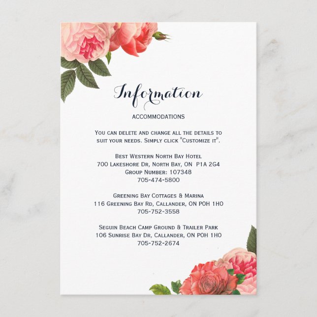 Cartes de détails Romantic Coral Peonie (Devant)