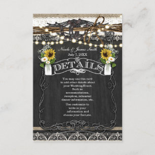 Cartes de détails Rustique Fleurs & Fer à Cheval C