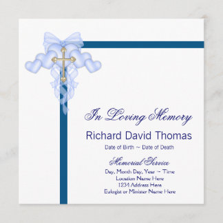 Cartes de deuil bleu marine