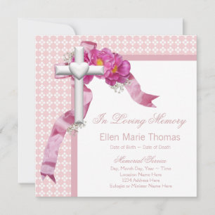 Cartes de deuil Rose Rose