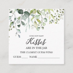 Cartes de devinette de bisous avec verdure mignonn