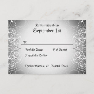 Cartes de dîner RSVP Bride & Groom Skeleton