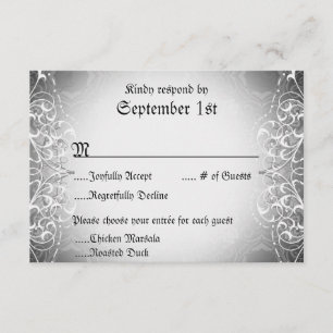 Cartes de dîner RSVP Bride & Groom Skeleton