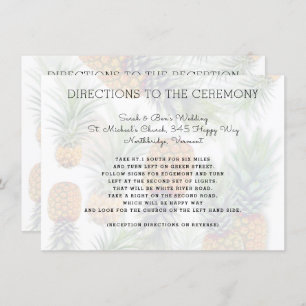 Cartes de direction Mariage ananas double face