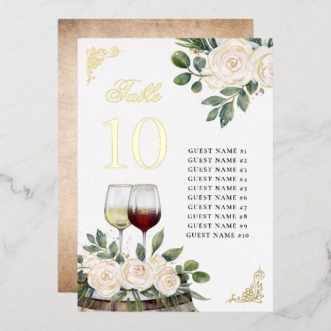 Cartes de disposition de table de mariage de vigno (Recto/Verso)