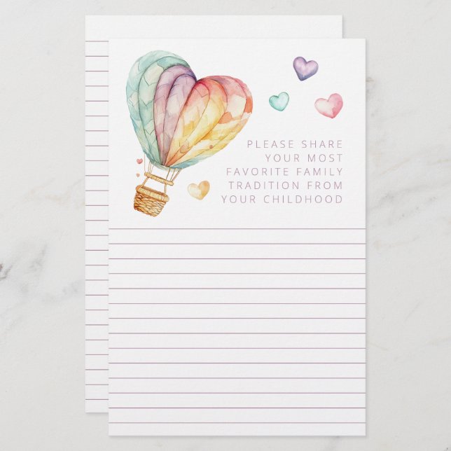 Cartes de douche de tradition familiale préférées (Devant / Derrière)