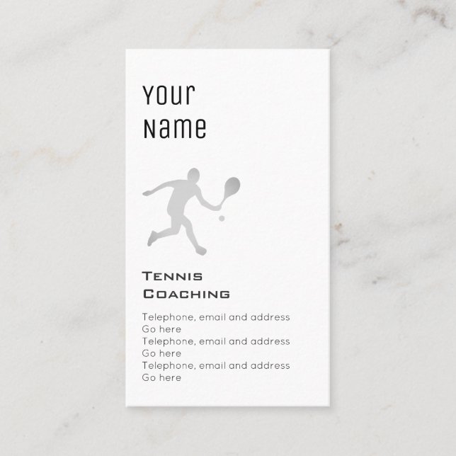 Cartes de entraînement des prix de tennis (Devant)