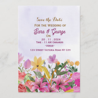 Cartes de faire-part de date de mariage