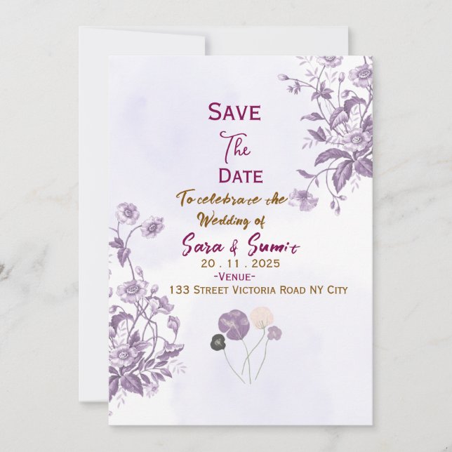 Cartes de faire-part de date de mariage (Devant)