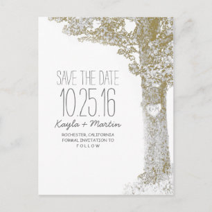 Cartes de faire-part de date de mariage arbre d'am