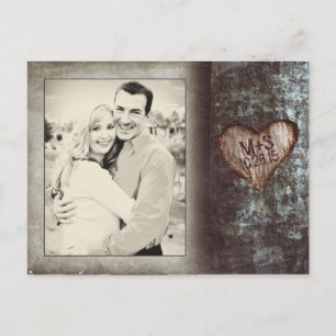 cartes de faire-part de date de mariage avec une v