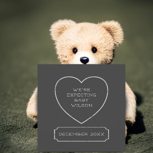 Cartes de Faire-part de grossesse de coeur de calc