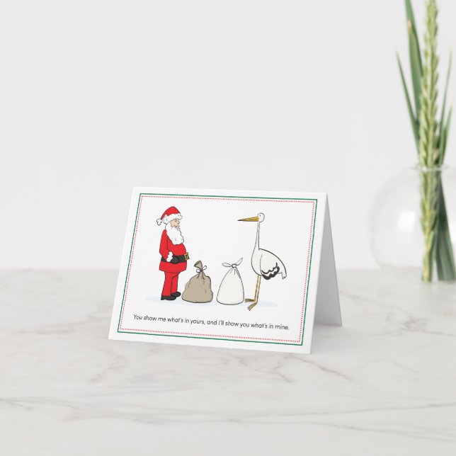 Cartes de faire-part de grossesse de Noël - sacs (Devant)