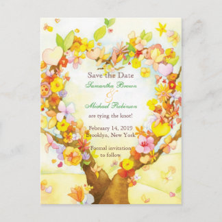 Cartes de faire-part de mariage à motif d'arbre et