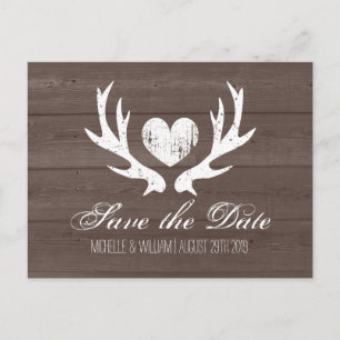 Cartes de faire-part de mariage à motif de bois de