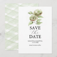 Cartes de Faire-Part de Mariage aux Hortensias Ver