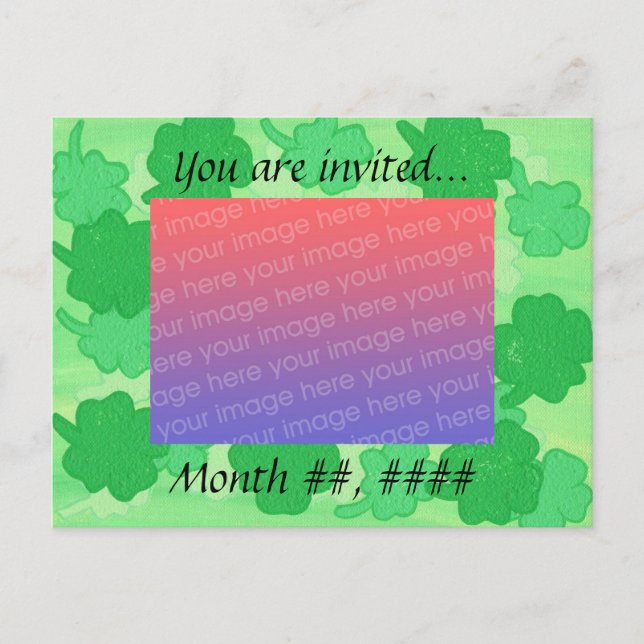 Cartes de faire-part de mariage aux trèfles verts (Devant)