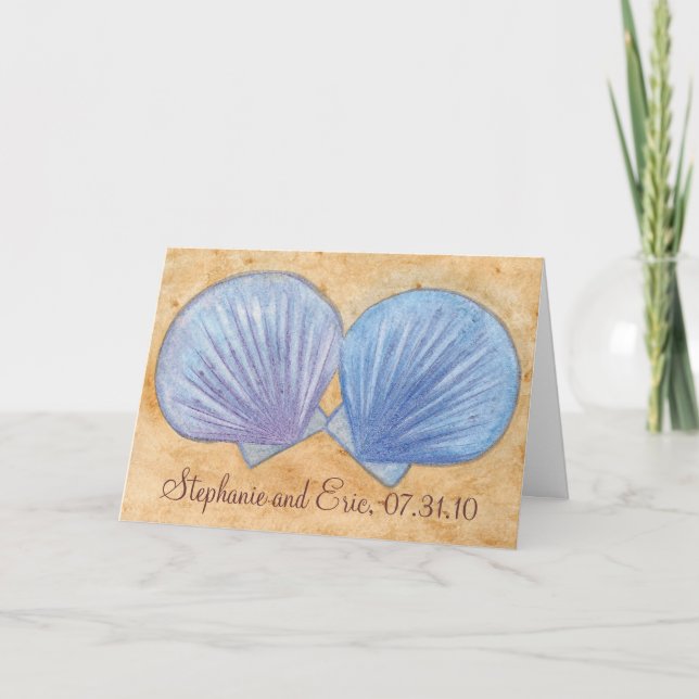 Cartes de Faire-part de mariage bleu pourpre (Devant)