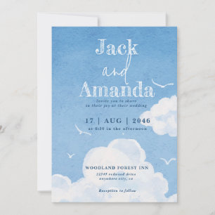 Cartes de Faire-part de mariage claires Blue Sky R