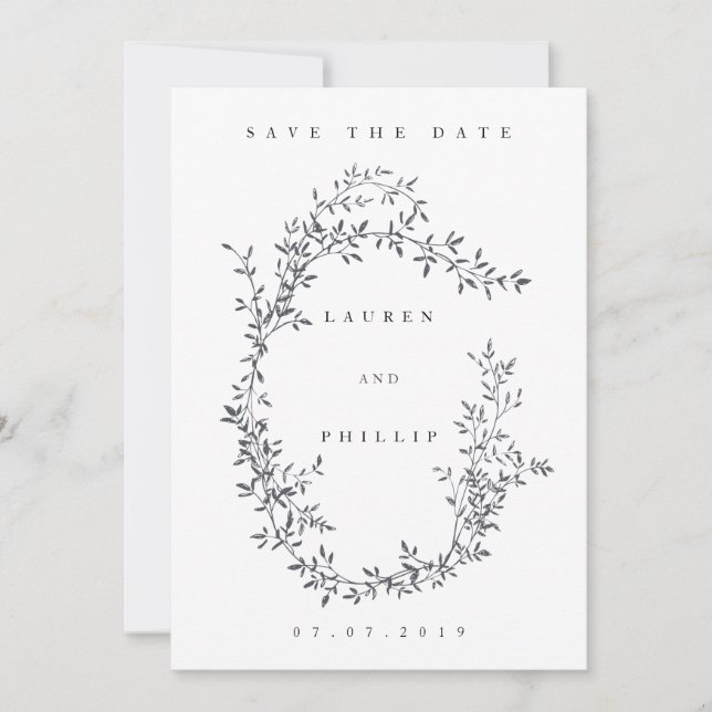 Cartes de Faire-Part de Mariage Couronne Florale e (Devant)