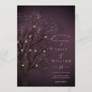 Cartes de Faire-part de mariage Dark Night Tree