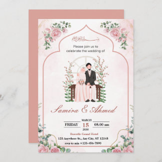 Cartes de faire-part de mariage de couleur rose
