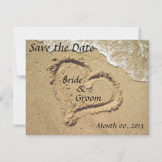 Cartes de Faire-Part de Mariage sur la Plage (Devant)