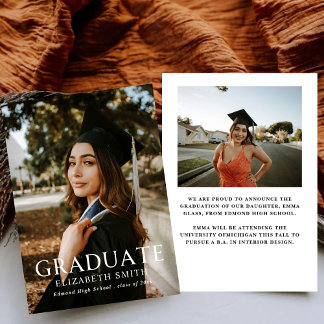 Cartes de faire-part de remise de diplômes avec ph