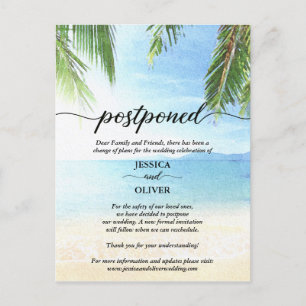 Cartes de faire-part de report de mariage à la pla