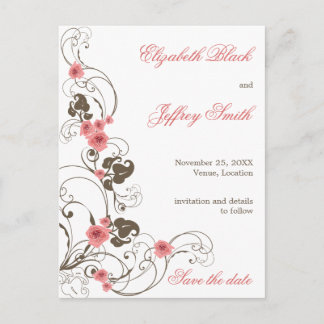 Cartes de faire-part élégantes avec des roses rose