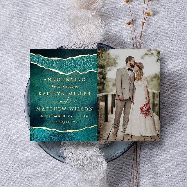 Cartes de Faire-part photo Mariage Agate élégant (Créateur téléchargé)