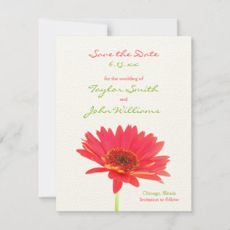 Cartes de Faire-Part pour Mariage Fleur de Gerbera