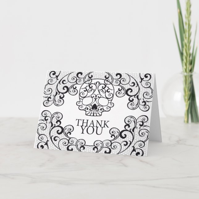 Cartes de fantaisie de Merci de crâne de sucre (Devant)